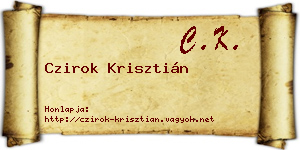 Czirok Krisztián névjegykártya